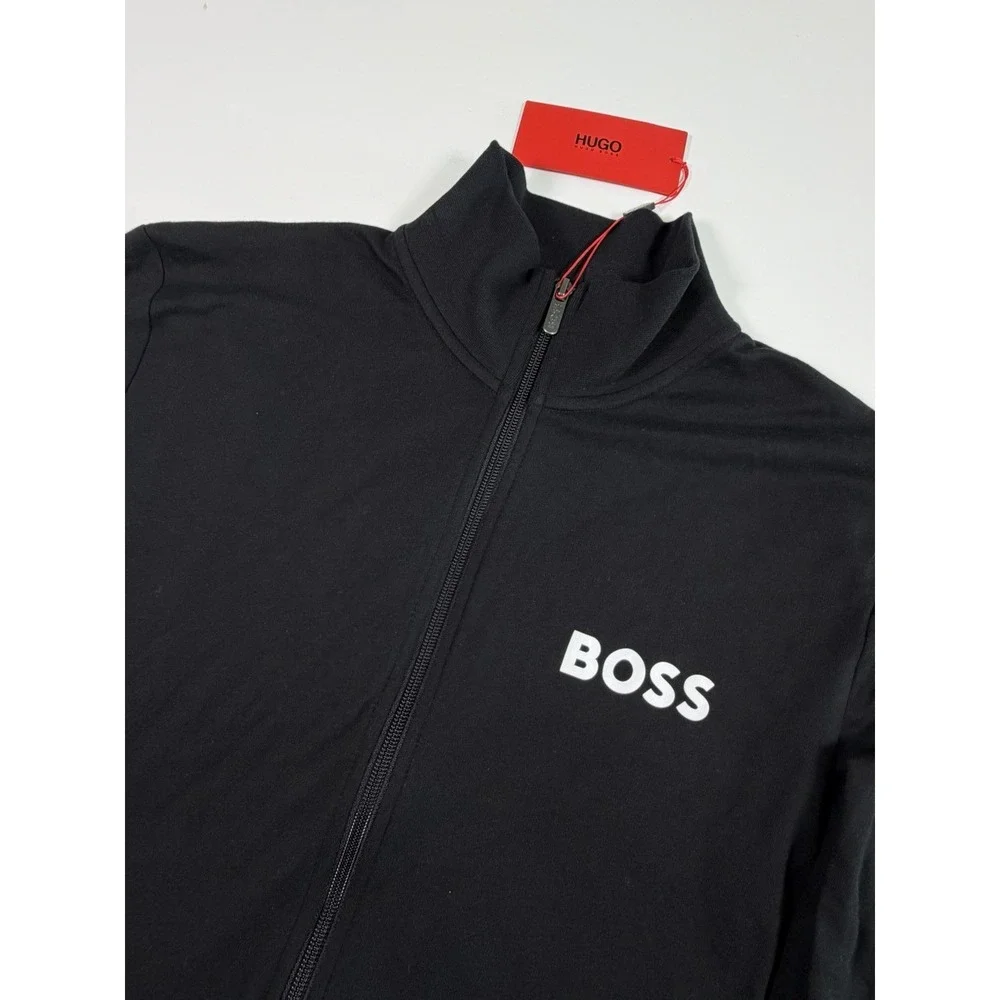 Hugo Boss Men's Ease Track Jacket Zip-Up Black Size Small